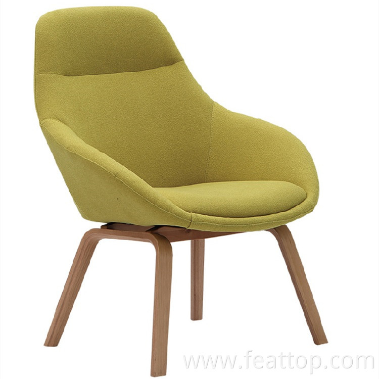 Hot Sales Modern Design Office Lounge Chair Indoor Living Wood Legs Lounge Chair